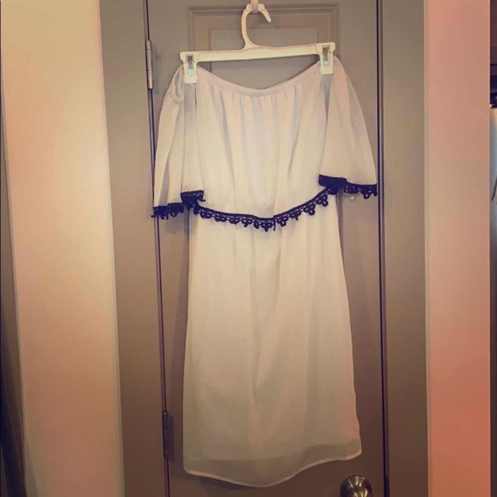 Off the shoulder white dress